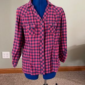 3/4 sleeve flannel